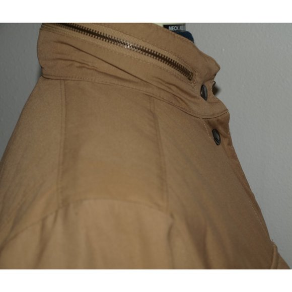 London fog string lined hooded military brown jacket M - Picture 9 of 16